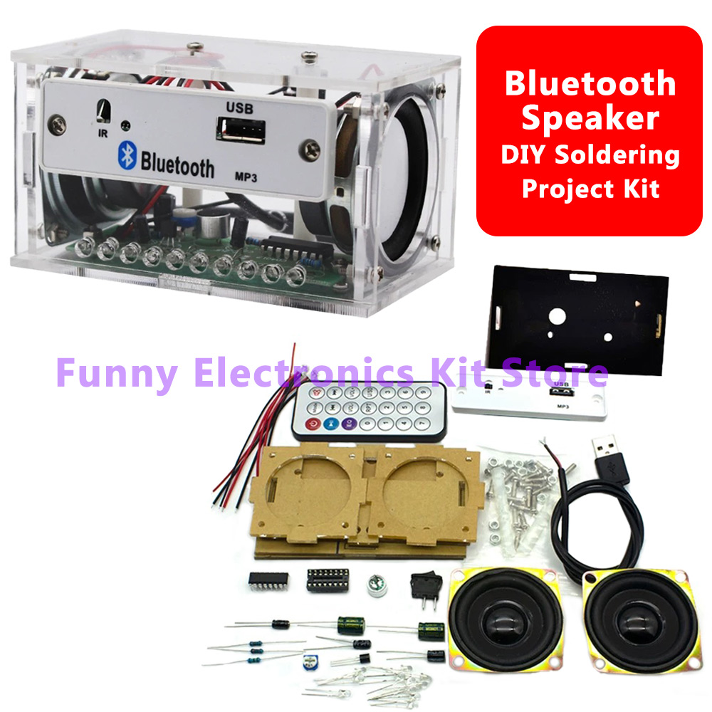 طقم مكبر صوت بلوتوث DIY أبيض ا - مراجعة Diy Electronics Learning Kit وسعره